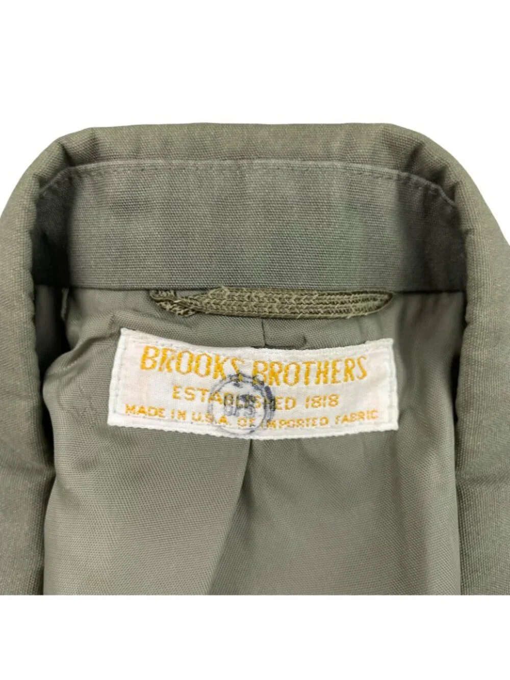 VTG Brooks Brothers Men’s 100% Cotton 3/2 Roll Chino Blazer Green • USA • 42R